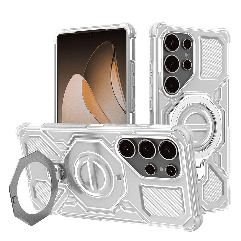 Techsuit Custodia per Samsung Galaxy S25 Ultra S938, Techsuit, Carbon Shield Pro, Bianca