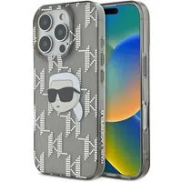 Custodia per Apple iPhone 16 Pro, Karl Lagerfeld, IML Luxury Electroplated Karl's Head, Nera — 3