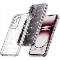 Custodia per Oppo Reno12, Techsuit, SparkleSkin, Trasparente — 3