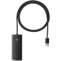 Hub USB Baseus Lite, 4 x USB-A 3.0 - 1 x USB-C, 1m, Nero WKQX030101 — 3