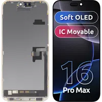 Display con Touchscreen MP compatibile con Apple iPhone 16 Pro Max, con Cornice, Versione Soft OLED FHD IC Movable, Nero — 3