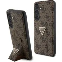 Custodia per Samsung Galaxy S24+ S926, Guess, Grip Stand 4G Triangle Strass, Marrone — 3