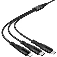 Cavo di Ricarica USB-A / USB-C - Lightning / microUSB / USB-C HOCO X123 3in1, 10W, 1m, Nero — 3