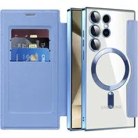 Custodia MagSafe per Samsung Galaxy S24 Ultra S928, Techsuit, SmartMag Book, Blu — 3
