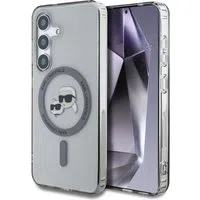 Custodia MagSafe per Samsung Galaxy S25 S931, Karl Lagerfeld, IML Metal Karl & Choupette's Heads, Nera — 3