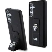 Custodia MagSafe per Samsung Galaxy S24+ S926, Karl Lagerfeld, Saffiano Gripstand Karl & Choupette, Nera — 3