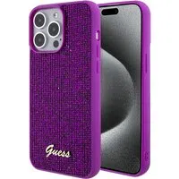 Custodia per Apple iPhone 15 Pro Max, Guess, Disco Metal Script, Fucsia — 3