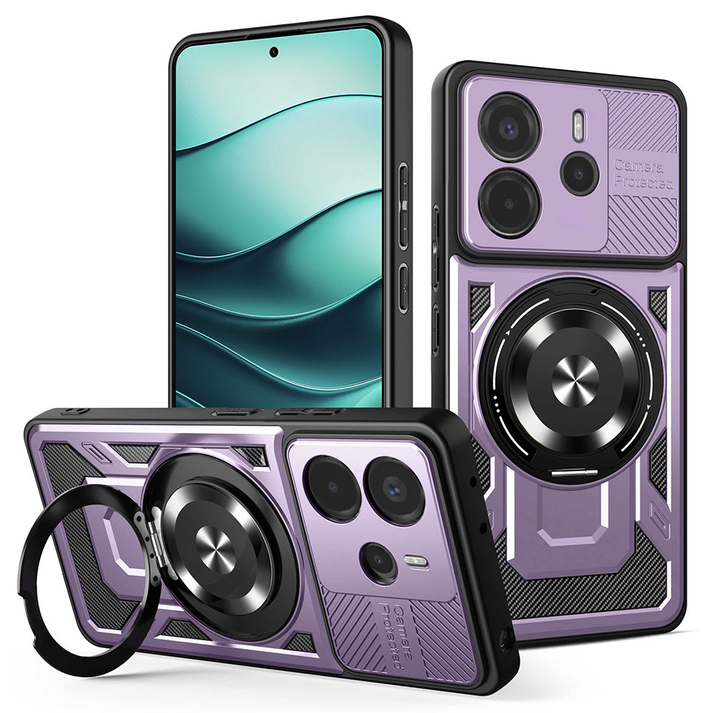 Custodia per Xiaomi Redmi Note 14 5G, Techsuit, RuggedCam, Viola