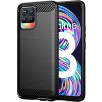 Custodia per Realme 8 Pro / 8, Techsuit, Carbonio, Nera — 3