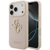 Custodia per Apple iPhone 17 Pro, Guess, 4G Grained Big and Classic Logo, Rosa — 3