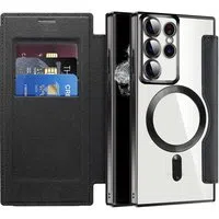 Custodia MagSafe per Samsung Galaxy S22 Ultra 5G S908, Techsuit, SmartMag Book, Nera — 3