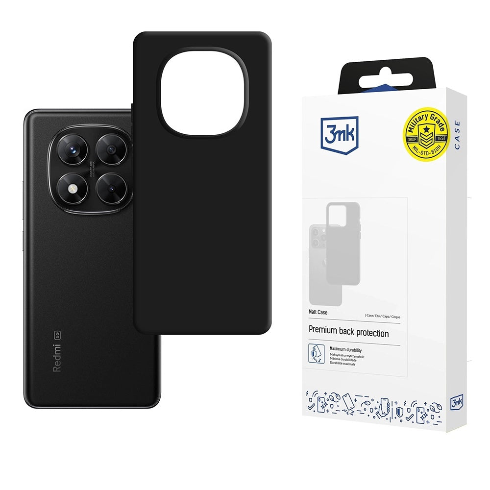 Custodia per Xiaomi Poco X7 / Redmi Note 14 Pro 5G, 3MK, Nera Opaca