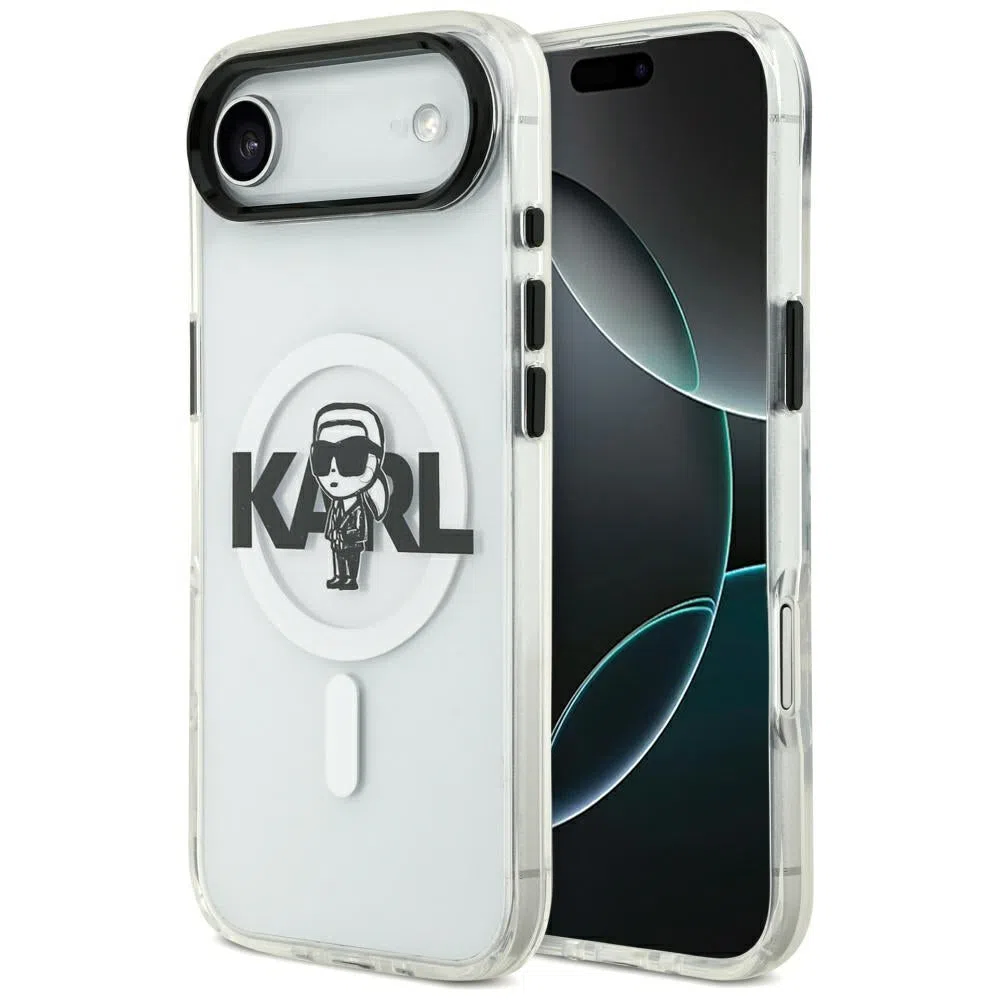 Custodia MagSafe per Apple iPhone 17 Air, Karl Lagerfeld, IML Sketch Logo Karl, Trasparente — 2