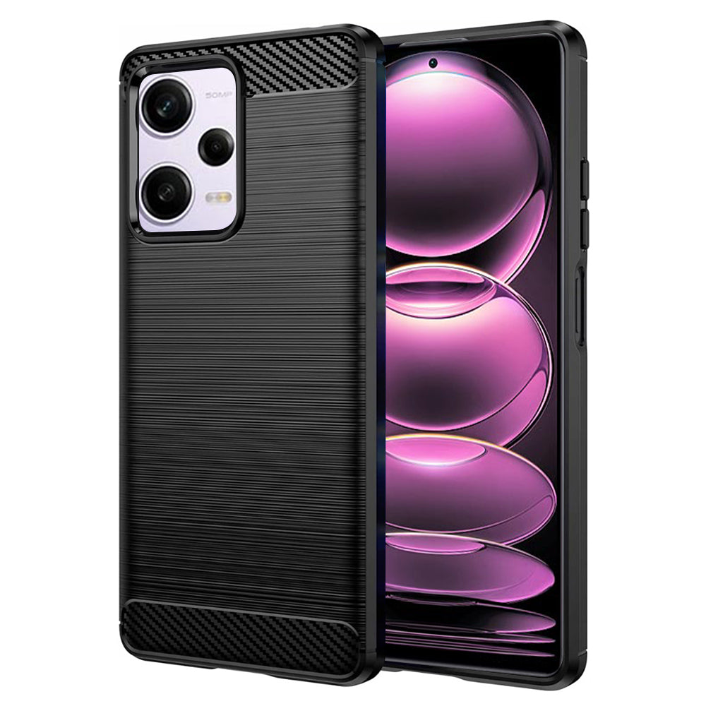 Custodia per Xiaomi Poco X5 Pro / Redmi Note 12 Pro 5G, Techsuit, Carbonio, Nera