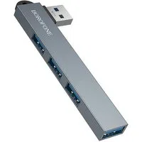 Hub USB Borofone FH1, 4in1, Grigio — 3