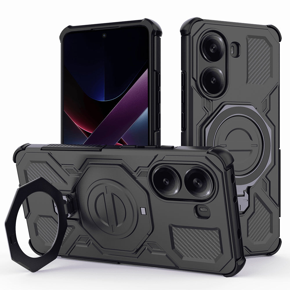 Custodia per Xiaomi Poco X7 Pro, Techsuit, Carbon Shield Pro, Nera