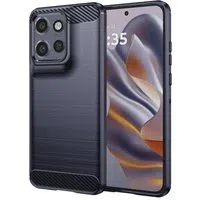 Custodia per Motorola Edge 60 Neo / Edge 50 Neo, Techsuit, Carbonio, Blu — 3
