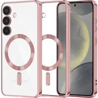 Custodia MagSafe per Samsung Galaxy S24 S921, Techsuit, Luxury Crystal, Rosa — 3