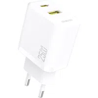 Caricabatterie Rete Dudao A26T, 25W, 3A, 1 x USB-A - 1 x USB-C, Bianco — 2