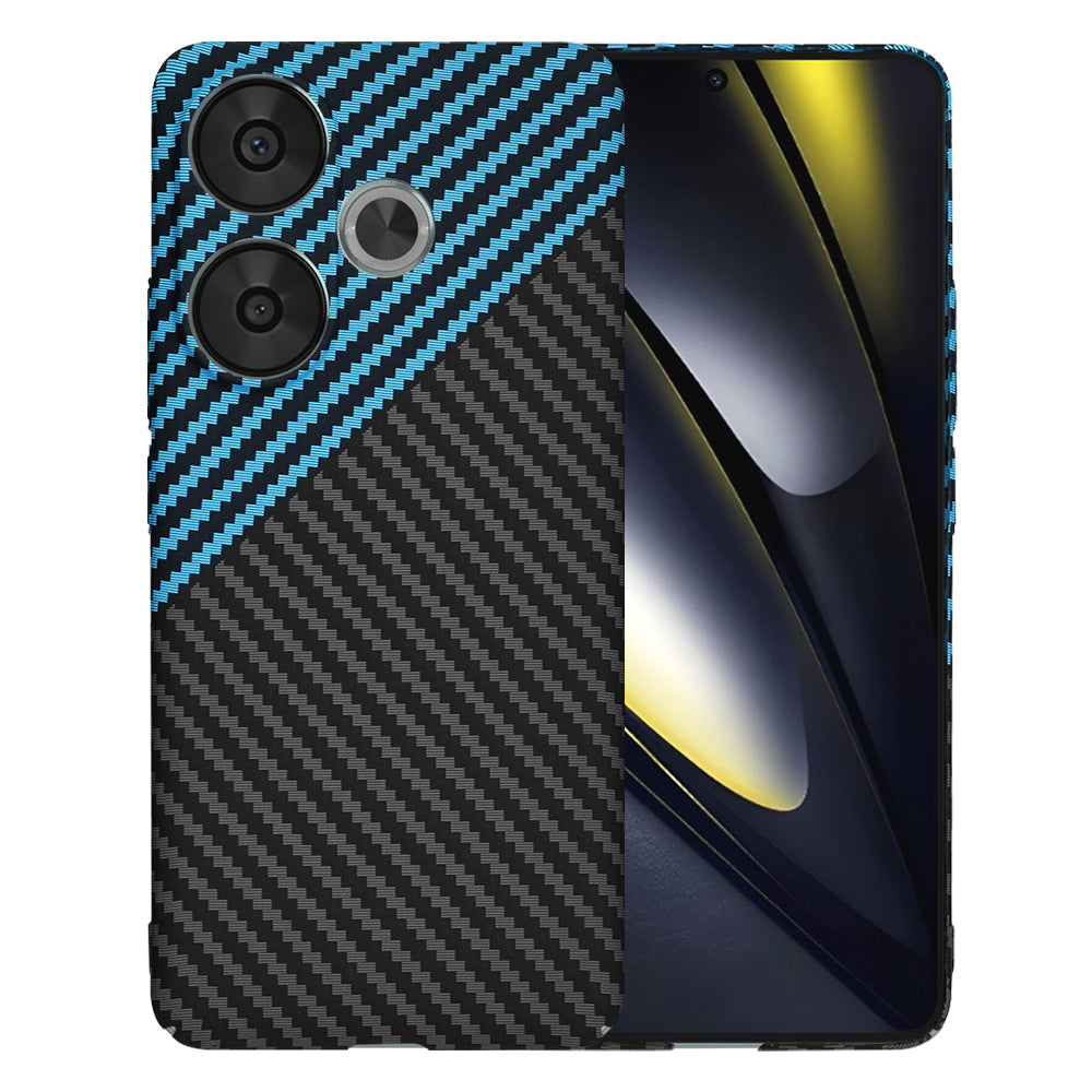 Techsuit Custodia per Xiaomi Poco F6, Techsuit, Carbonite FiberShell, Blu
