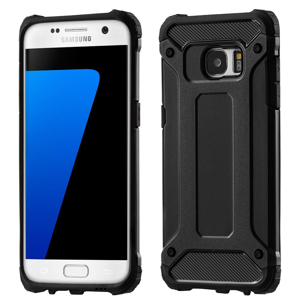 Techsuit Custodia per Samsung Galaxy S7 G930, Techsuit, Hybrid Armor, Nera