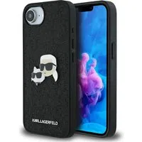 Custodia per Apple iPhone 17e / 16e, Karl Lagerfeld, Glitter Fixed Karl & Choupette's Heads, Nera — 3
