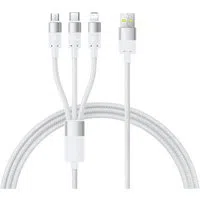 Cavo di Ricarica USB-A - Lightning / microUSB / USB-C Baseus StarSpeed 3in1, 100W, 1.5m, Bianco P10319900211-00 — 3