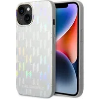 Custodia per Apple iPhone 14 Plus, Karl Lagerfeld, Monogram Iridescent, Argento — 3