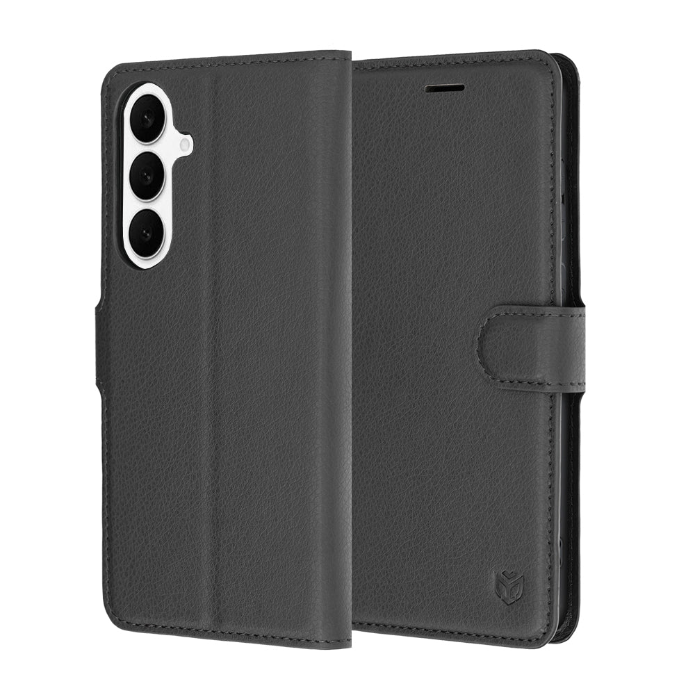 Techsuit Custodia per Samsung Galaxy S26 FE / S25 FE, Techsuit, Leather Folio, Nera