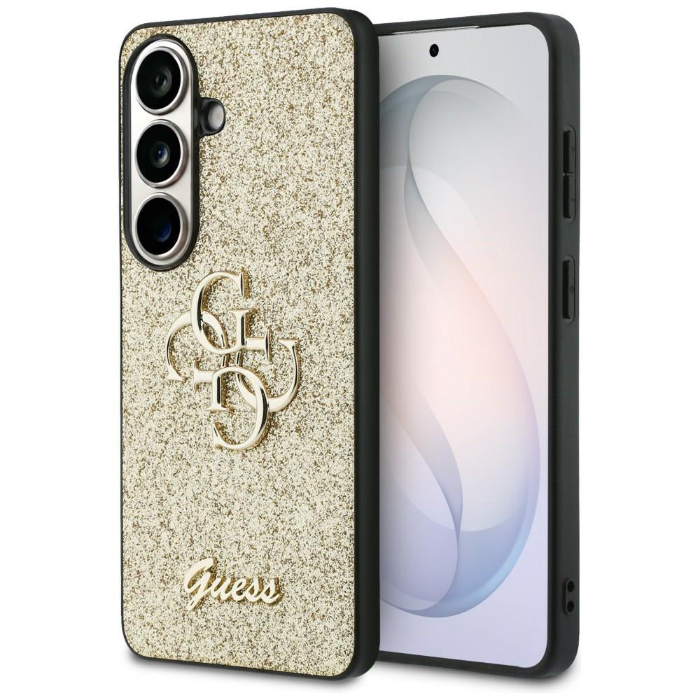 Guess Custodia per Samsung Galaxy S26 S942, Guess, Fixed Glitter Big 4G Metal Frame, Dorata