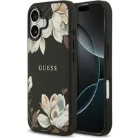 Custodia MagSafe per Apple iPhone 17, Guess, Grained Flowers, Nera — 3