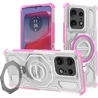 Custodia per Motorola Edge 50 Pro, Techsuit, Carbon Shield Pro, Rosa — 3