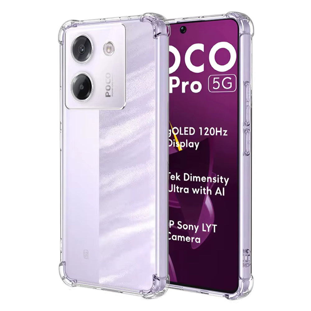 Custodia per Xiaomi Poco M7 Pro 5G, Techsuit, Shockproof Clear, Trasparente