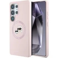 Custodia MagSafe per Samsung Galaxy S25 Ultra S938, Karl Lagerfeld, Silicone Double Heads, Rosa — 3