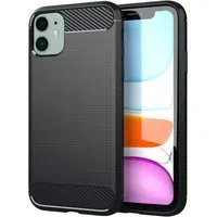 Custodia per Apple iPhone 11, Techsuit, Carbonio, Nera — 3
