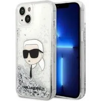 Custodia per Apple iPhone 14 Plus, Karl Lagerfeld, Glitter Karl's Head, Argento — 3