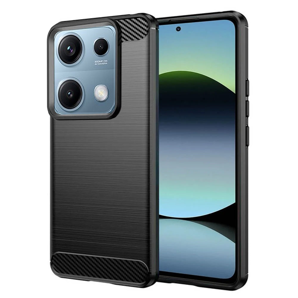 Custodia per Xiaomi Redmi Note 14S, Techsuit, Carbonio, Nera