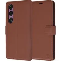 Custodia per Sony Xperia 1 VI, Techsuit, Leather Folio, Marrone — 3