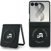 Custodia per Samsung Galaxy Z Flip8 F776, Karl Lagerfeld, Karl & Choupette Head Pin, Nera