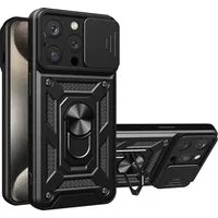 Custodia per Apple iPhone 15 Pro, Techsuit, CamShield, Nera — 3