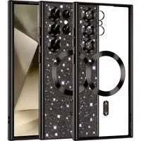 Custodia MagSafe per Samsung Galaxy S24 Ultra S928, Techsuit, Luxury Glitter, Nera — 3
