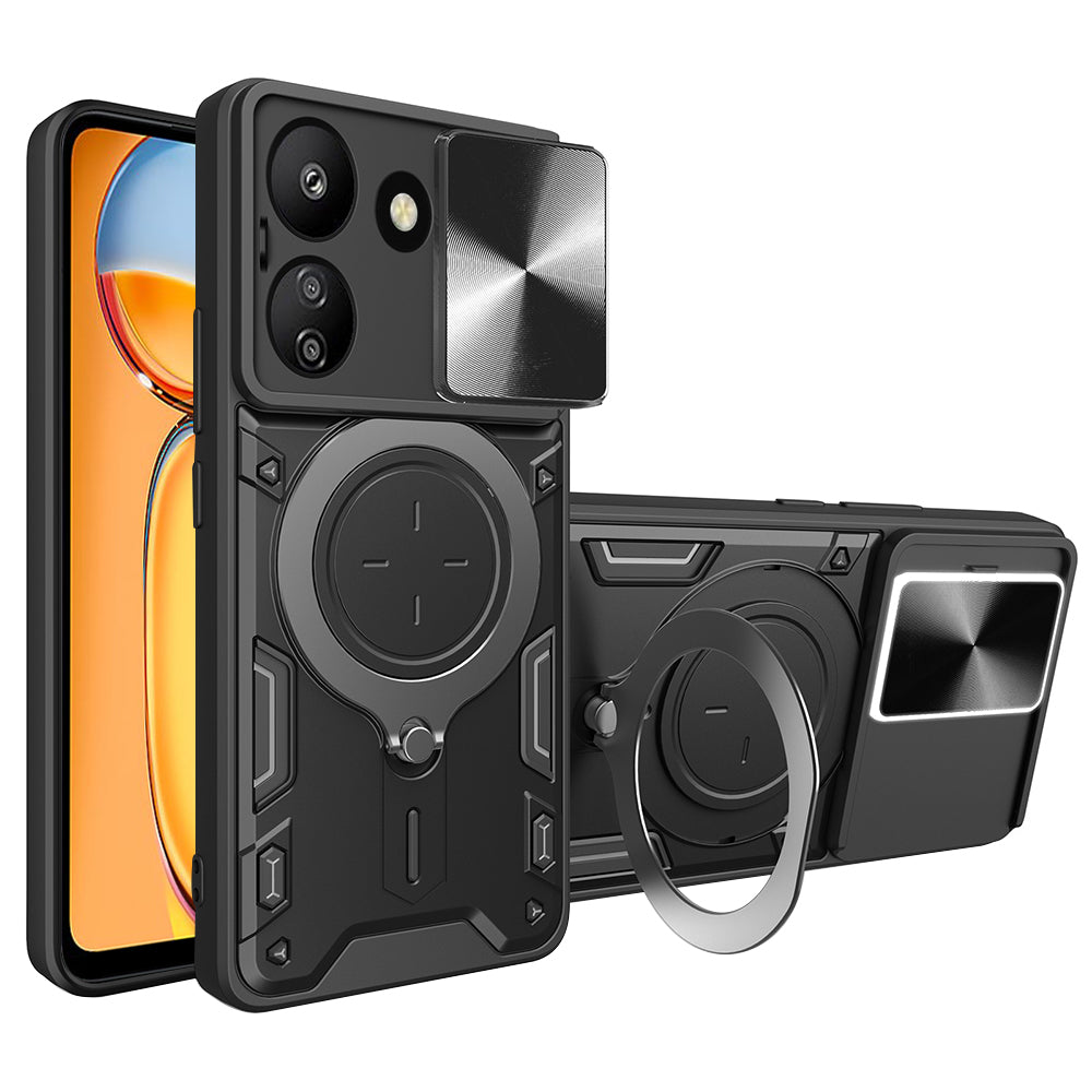 Techsuit Custodia per Xiaomi Poco C65 / Redmi 13C, Techsuit, CamGuard Pro, Nera