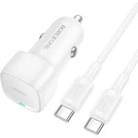Caricabatterie Auto con Cavo USB-C Borofone BZ34A Cloud, 20W, 3A, 1 x USB-C, Bianco — 3