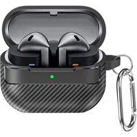Custodia Techsuit CarbonFiber per Samsung Galaxy Buds3 FE / Buds3 Pro / Buds3, Nera — 3