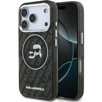 Custodia MagSafe per Apple iPhone 17 Pro, Karl Lagerfeld, Glitter Karl & Choupette Head, Nera — 3
