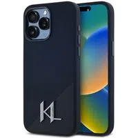 Custodia MagSafe per Apple iPhone 15 Pro Max, Karl Lagerfeld, Silicone Shadow Metal Initial, Nera — 3