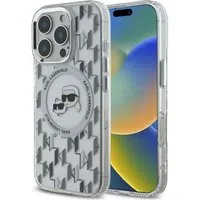 Custodia MagSafe per Apple iPhone 16 Pro, Karl Lagerfeld, IML Monogramma Karl & Choupette's Heads, Trasparente — 3