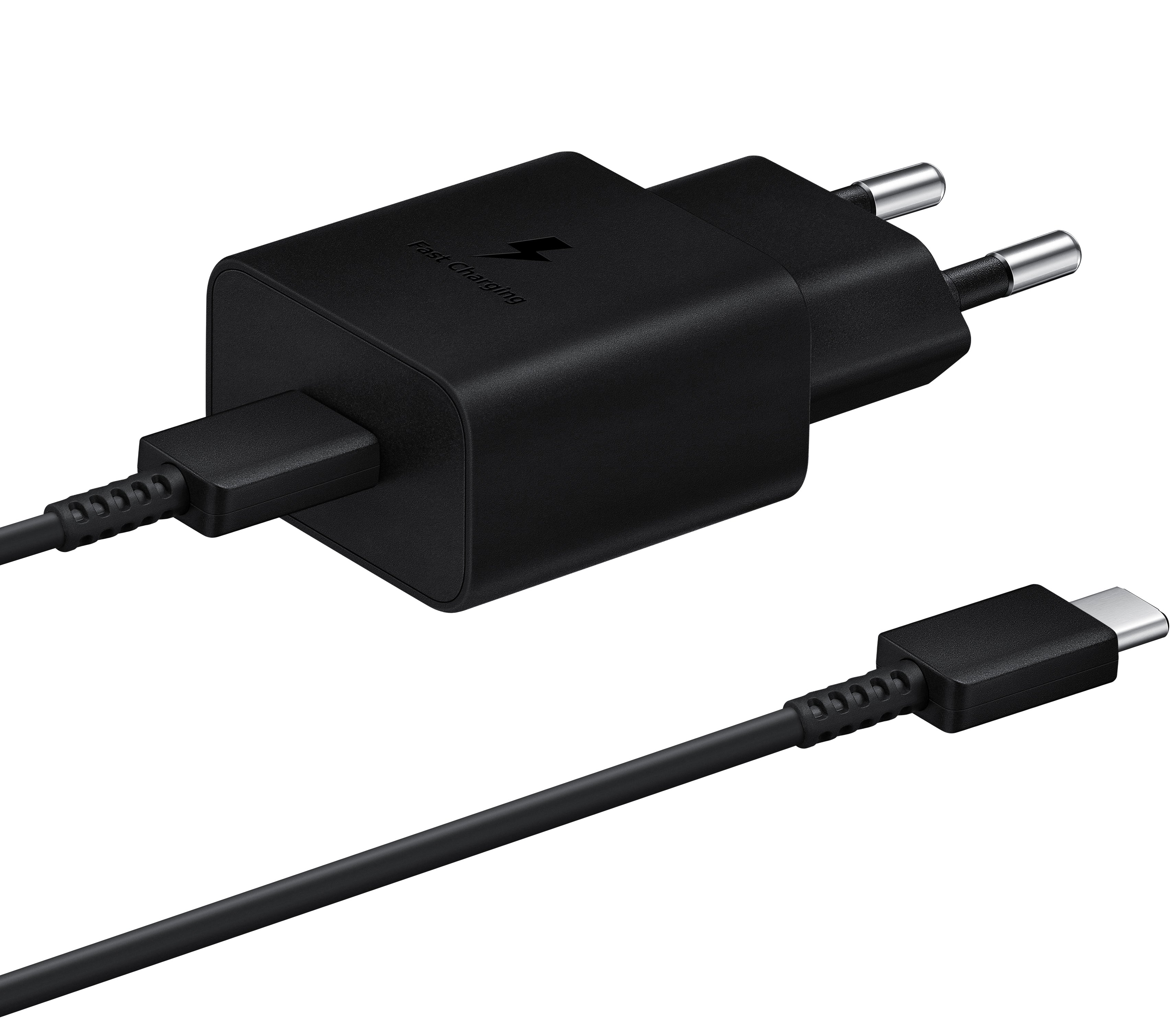 Caricatore da rete con cavo USB-C Samsung, 15W, 2A, 1 x USB-C, Nero EP-T1510XBEGEU