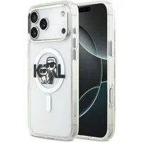 Custodia MagSafe per Apple iPhone 17 Pro Max, Karl Lagerfeld, IML Sketch Logo Glitter Karl & Choupette, Trasparente — 3