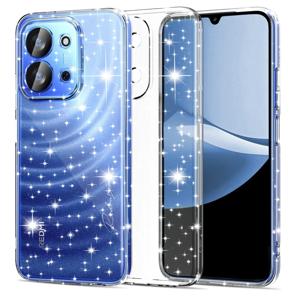 Custodia per Xiaomi Redmi 15C 5G / 15C 4G, Techsuit, SparkleSkin, Trasparente